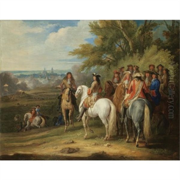 The Arrival Of Louis Xiv At The Taking Of Maastricht, 30 June Oil Painting by Adam Frans van der Meulen