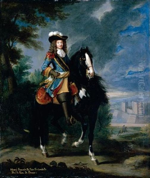 Equestrian Portrait Of Henry Francois De Foix De Candalle Oil Painting by Adam Frans van der Meulen