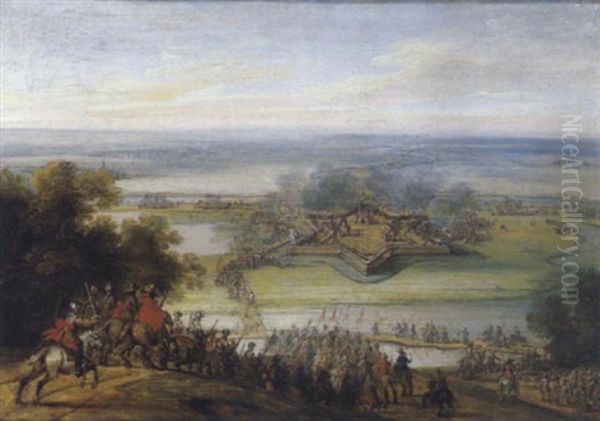 Die Belagerung Einer Festung Oil Painting by Adam Frans van der Meulen