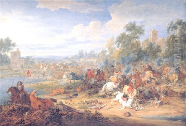 Batalla Oil Painting by Adam Frans van der Meulen