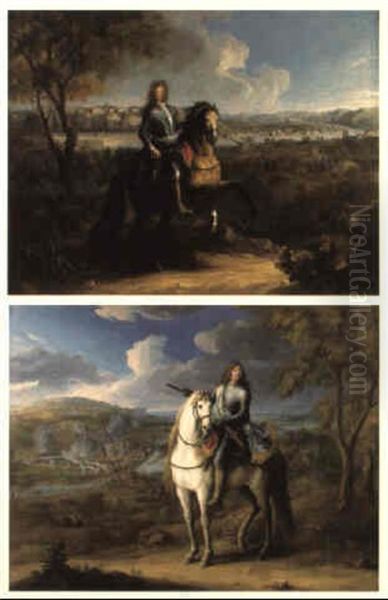 Portrait Equestre De Henri De La Tour D'auvergne, Vicomte De Turenne Oil Painting by Adam Frans van der Meulen