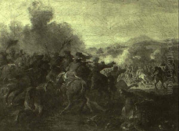 Battle Scenes Oil Painting by Adam Frans van der Meulen