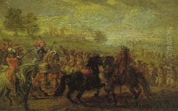 Une Cavalerie En Marche Oil Painting by Adam Frans van der Meulen