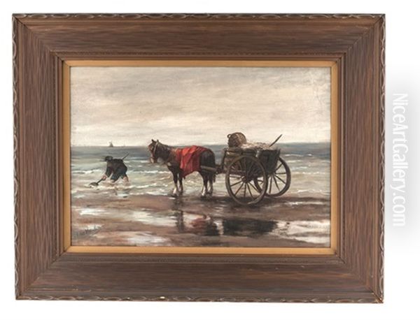 Coastal Scene Oil Painting by Francois Pieter ter Meulen