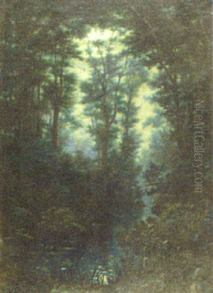 Moonlight River Landscape Oil Painting by Pierre Meulenaere