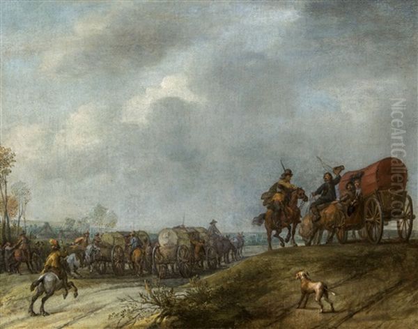 Landscape With Travellers Oil Painting by Pieter Meulener