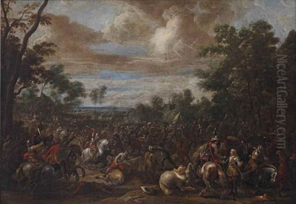 The Capture Of The Swedish Commander Count Gustav Horn Af Bjorneborg At The Battle Of Nordlingen Oil Painting by Pieter Meulener