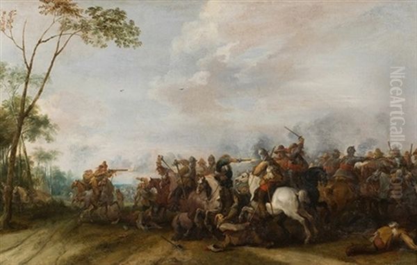 Escena De Batalla Oil Painting by Pieter Meulener