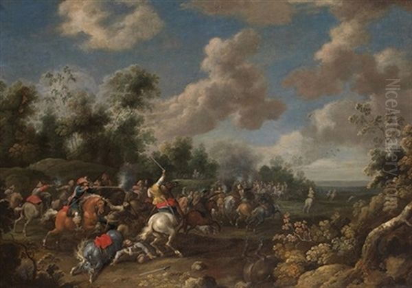 Escena De Batalla Oil Painting by Pieter Meulener