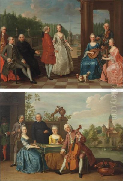 A Portrait Of Jacques-jean Cremers And His Wife Oil Painting by Balthasar Beschey