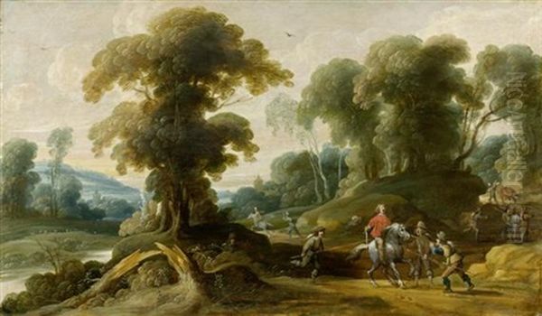 Landschaft Mit Rauberuberfall by Pieter Meulener