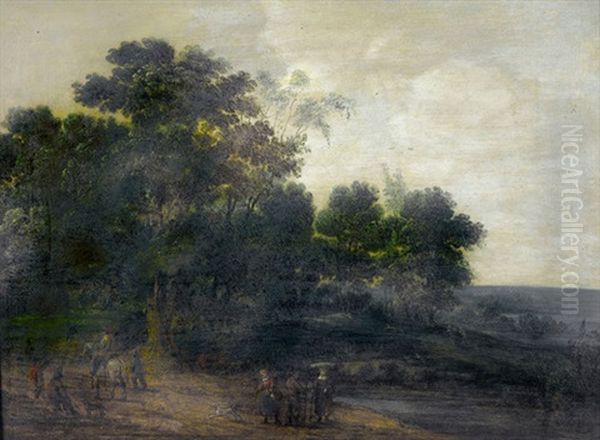 Waldlandschaft Mit Figurenstaffage Oil Painting by Pieter Meulener