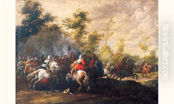 Charge De Cavalerie Oil Painting by Pieter Meulener