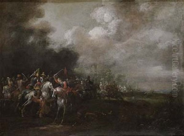 Escena De Batalla Oil Painting by Pieter Meulener