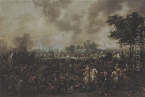 Grosse Reiterschlacht Oil Painting by Pieter Meulener