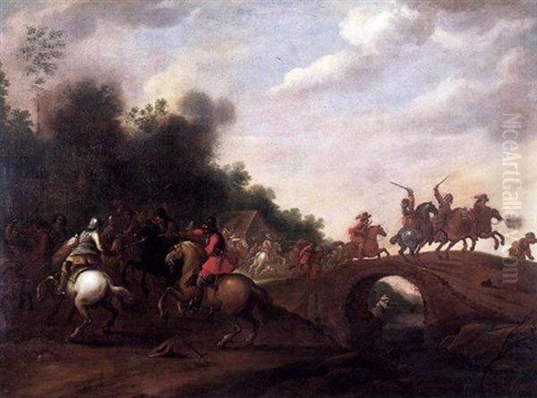 Choc De Cavalerie Oil Painting by Pieter Meulener