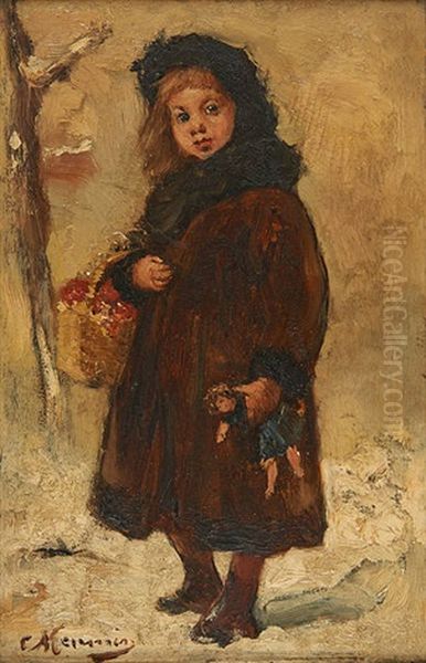 La Jeune Fille Et Sa Poupee Oil Painting by Constantin Meunier