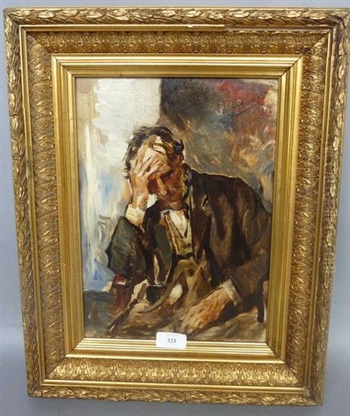 Homme Pensif Oil Painting by Constantin Meunier