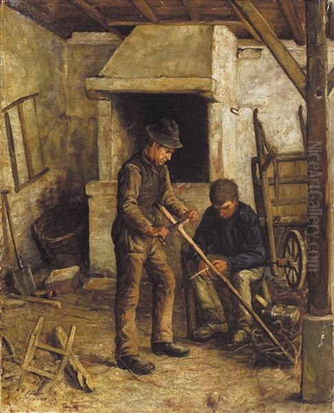 In De Werkplaats Oil Painting by Constantin Meunier