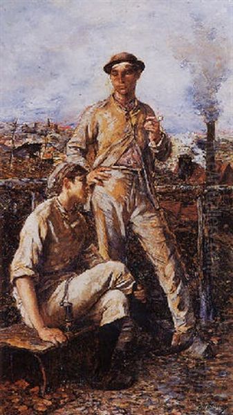 The Miners Oil Painting by Constantin Meunier