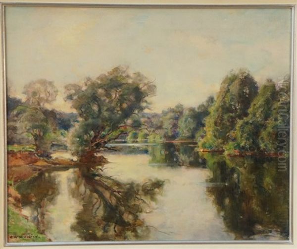 Bord De Riviere Oil Painting by Jules Alexis Meunier