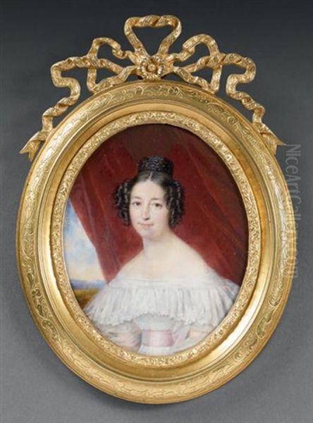 Portrait De Madame De Monseignat Oil Painting by Francois Meuret