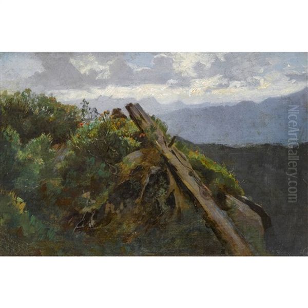 Landschaft Im Jura Oil Painting by Albert De Meuron