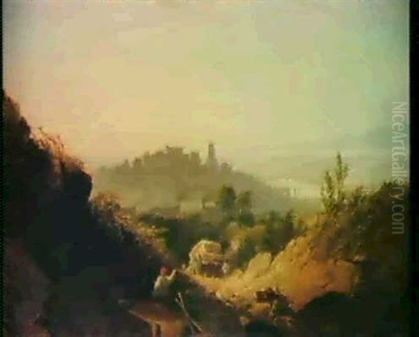 Blick Auf Das Schloss Von Neuchatel Oil Painting by Albert De Meuron