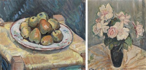 Nature Morte Aux Poires Oil Painting by Louis Henri de Meuron