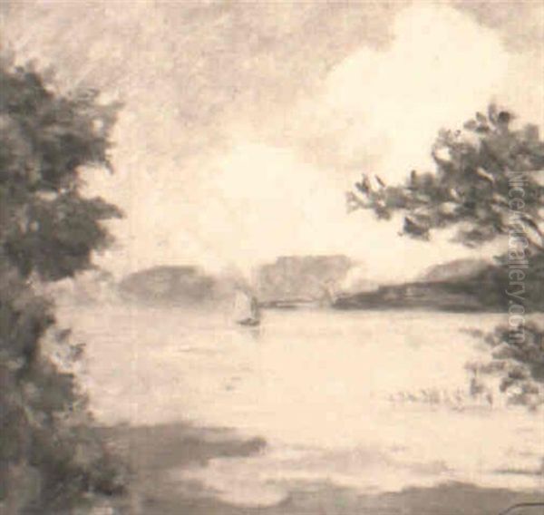 Sommerlicher Ausblick Auf Den See Oil Painting by Louis Henri de Meuron