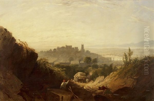 Weite Landschaft Mit Steinbrucharbeitern Oil Painting by Maximillian de Meuron