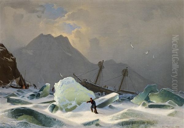 Im Eismeer Oil Painting by Hermann Mevius