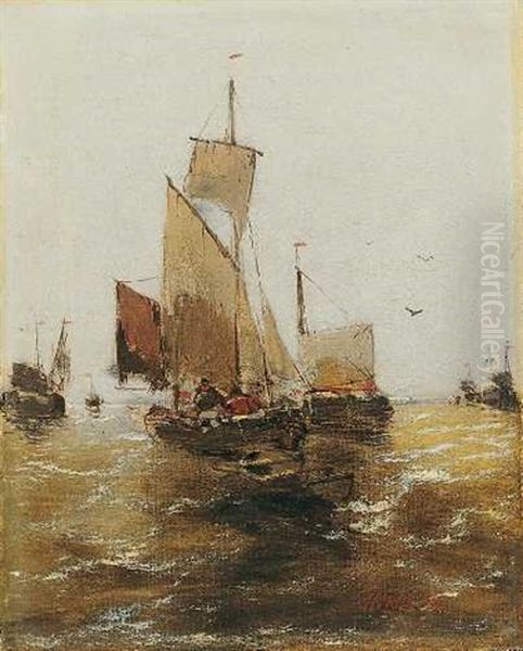 Hafenszene Oil Painting by Hermann Mevius