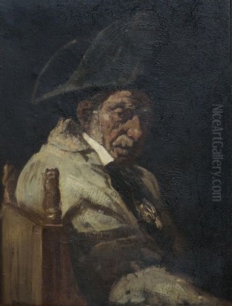 Distraught Seated Older Gentleman Oil Painting by Jacob Isaac Meyer de Haan