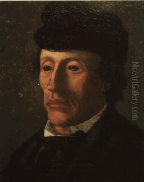 Portrait D'un Homme A La Cravate Bleue Oil Painting by Jacob Isaac Meyer de Haan