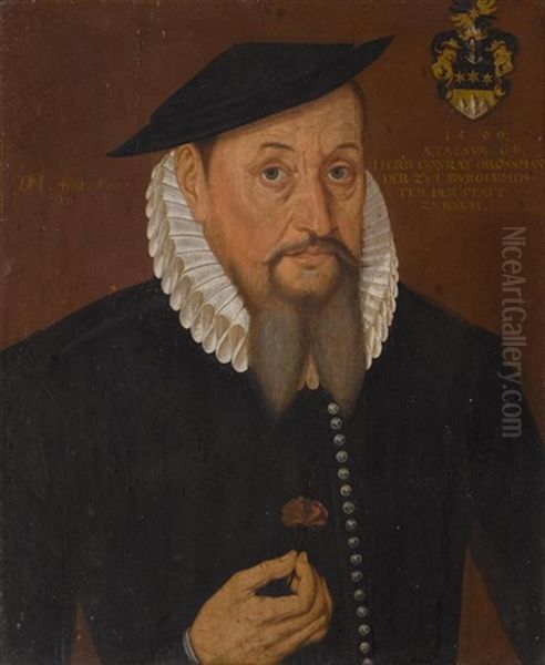 Portrait Des Zurcher Burgermeisters Conrat Grossmann by Dietrich Meyer the Elder