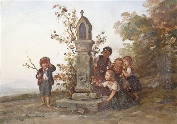 Blindekuhspiel Oil Painting by Johann Georg Meyer von Bremen