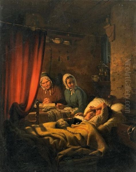 Der Hausliche Friede Oil Painting by Johann Georg Meyer von Bremen