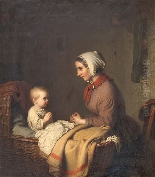 The Evening Prayer Oil Painting by Johann Georg Meyer von Bremen