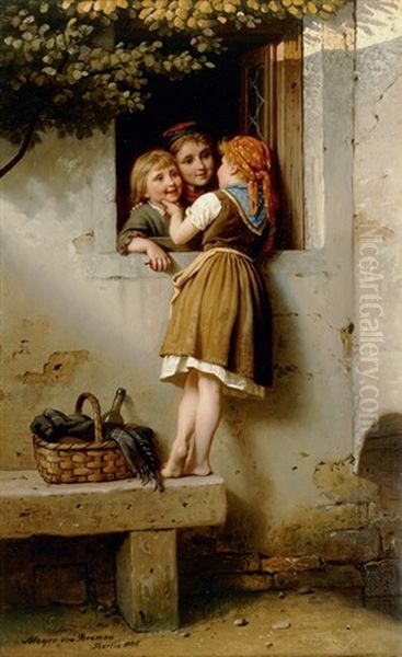 Die Plaudertasche Oil Painting by Johann Georg Meyer von Bremen