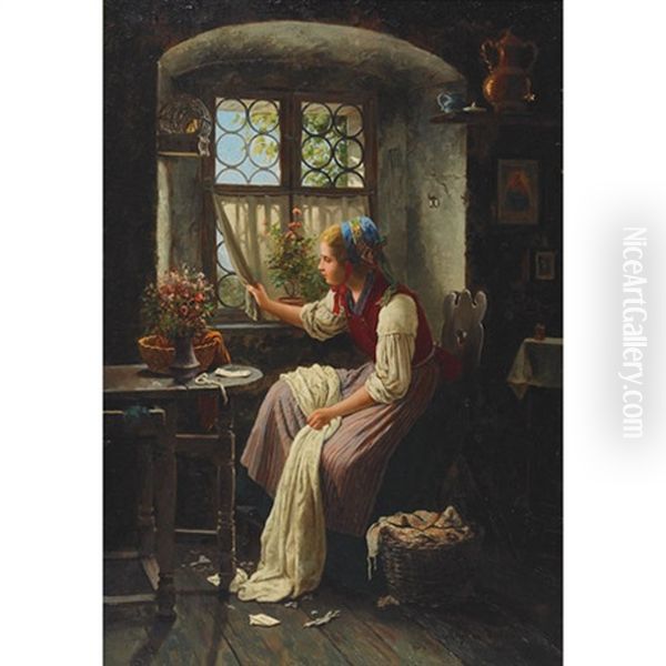 Expectation Oil Painting by Johann Georg Meyer von Bremen