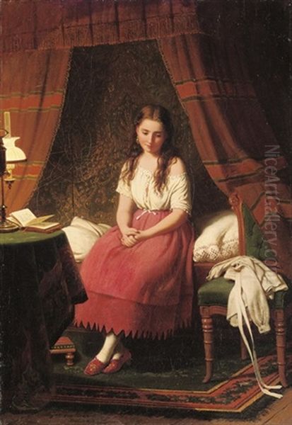 Contemplation Oil Painting by Johann Georg Meyer von Bremen