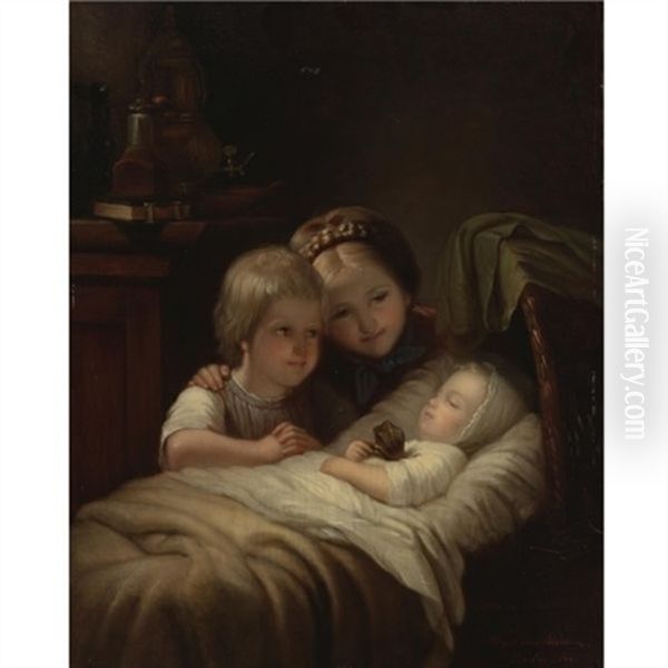 The New Brother Oil Painting by Johann Georg Meyer von Bremen