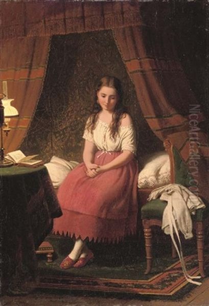 Contemplation Oil Painting by Johann Georg Meyer von Bremen