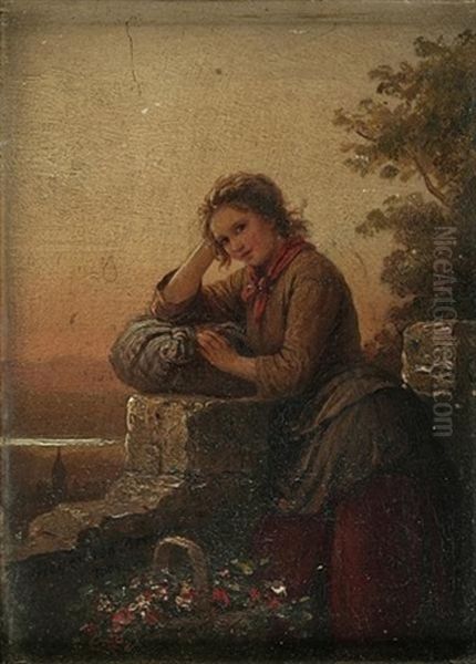 Portrait Of A Woman Oil Painting by Johann Georg Meyer von Bremen