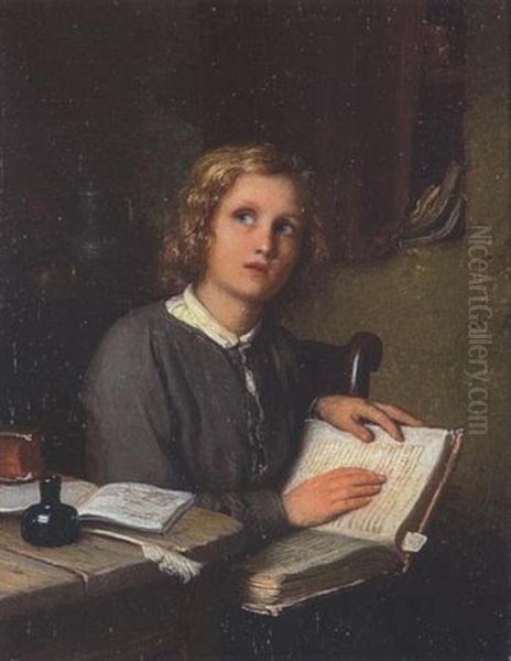 Lesender Knabe Oil Painting by Johann Georg Meyer von Bremen