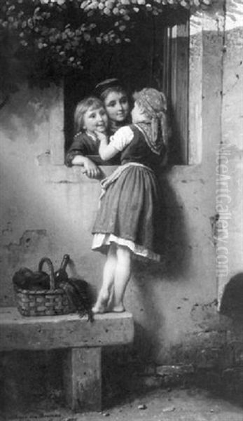 A Friendly Chat Oil Painting by Johann Georg Meyer von Bremen