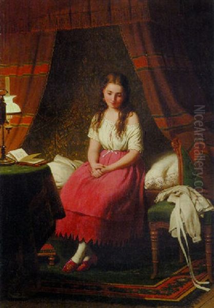 Contemplation Oil Painting by Johann Georg Meyer von Bremen