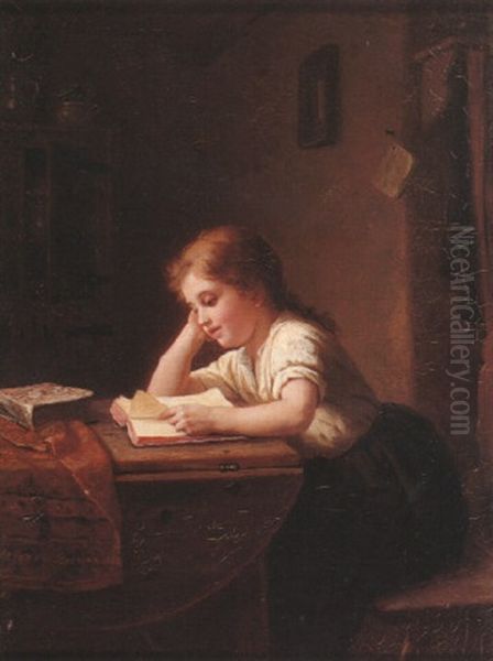 Das Lesende Madchen Oil Painting by Johann Georg Meyer von Bremen