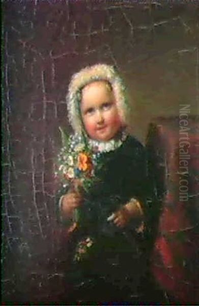 Die Kleine Gratulantin Oil Painting by Johann Georg Meyer von Bremen